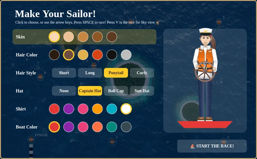 Make Your Sailor screen
